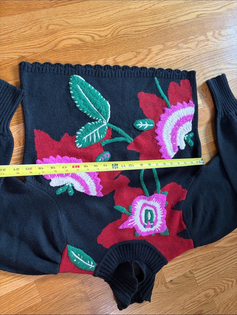 Anthropologie x Farm Rio Mock-Neck Embroidered Pullover Sweater Size Large NWT - Picture 7 of 13